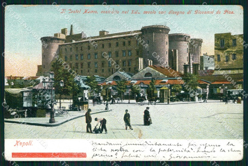Napoli Città Castel Nuovo Costruzione XIII Secolo cartolina MX5169 – fronte