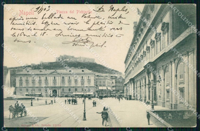 Napoli Città Piazza Plebiscito Stengel 11188 cartolina MX5179 – fronte