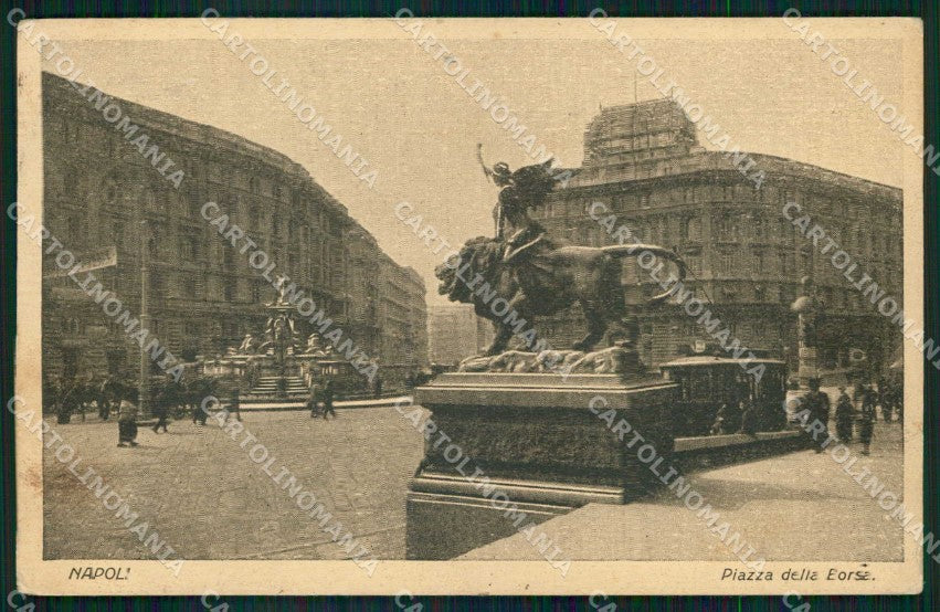 Napoli Città Piazza Borsa Tram cartolina MX5186 – fronte