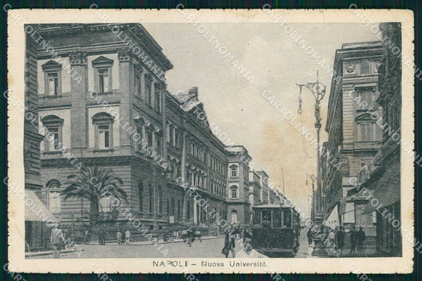 Napoli Città Nuova Università Tram PIEGHINA cartolina MX5198 – fronte