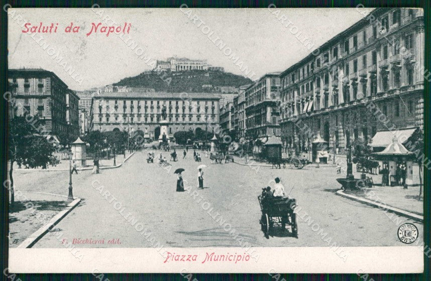 Napoli Città Saluti da Piazza Municipio Alterocca 5629 cartolina MX5200 – fronte