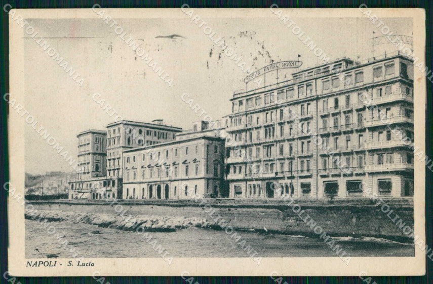 Napoli Città Santa Lucia Grand Hotel Royal cartolina MX5217 – fronte