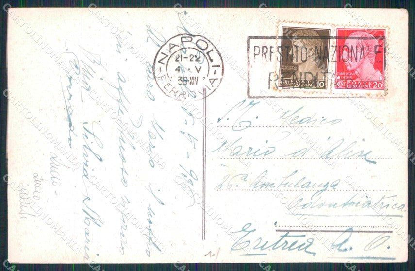 Napoli Città Santa Lucia Grand Hotel Royal cartolina MX5217 – retro