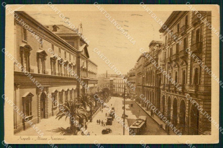 Napoli Città Museo Nazionale Tram PIEGHINA cartolina MX5218 – fronte