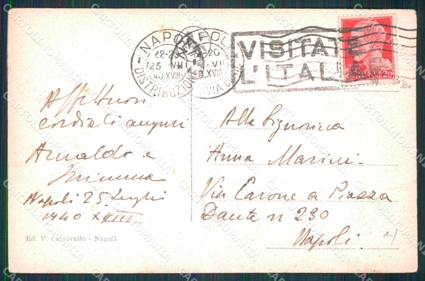 Napoli Città Museo Nazionale Tram PIEGHINA cartolina MX5218 – retro