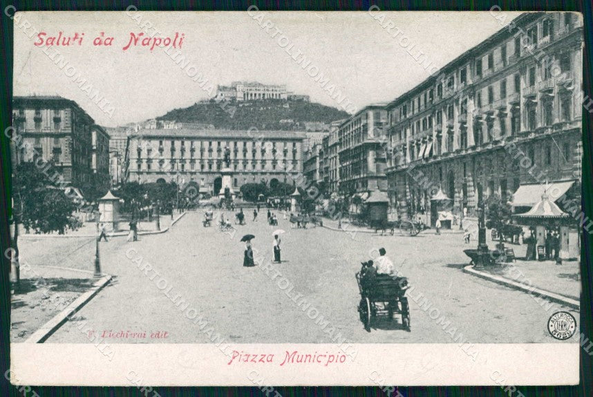 Napoli Città Saluti da Piazza Municipio Alterocca 5629 cartolina MX5219 – fronte