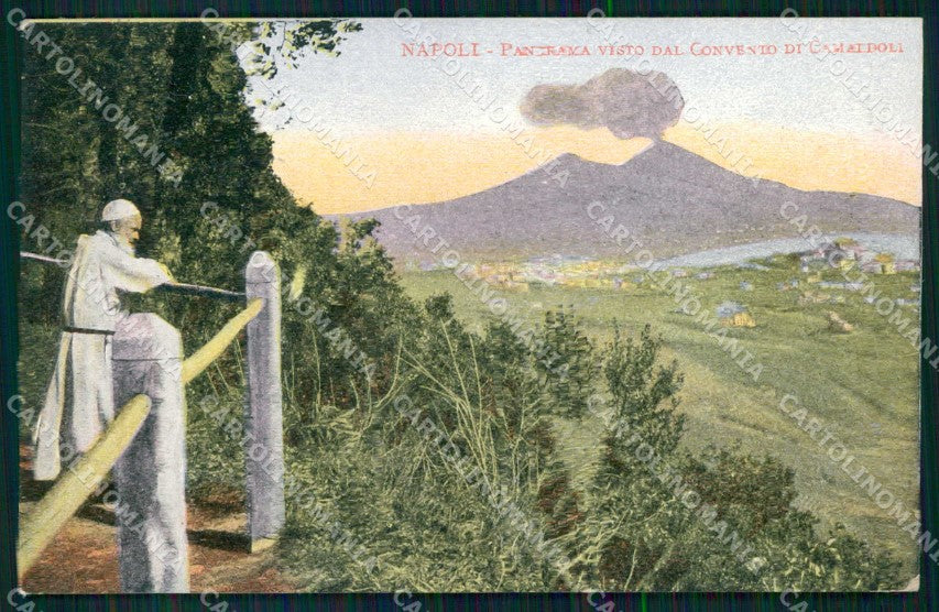 Napoli Città Veduta da Convento Camaldoli Frate Vesuvio cartolina MX5235 – fronte