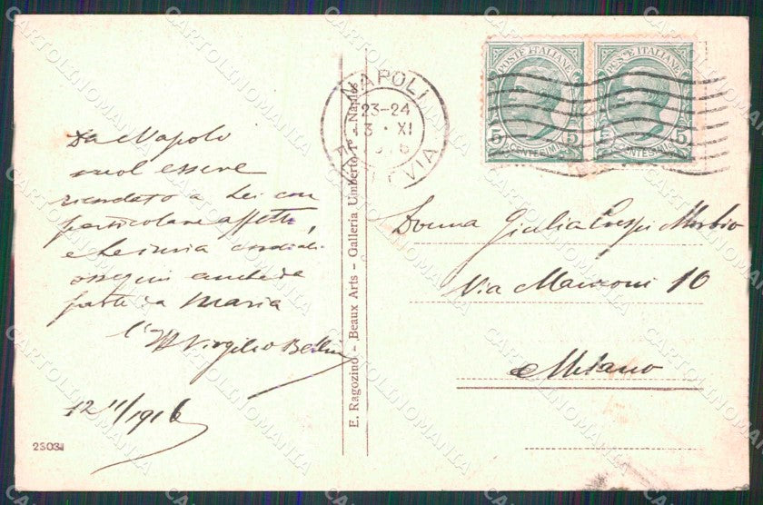Napoli Città Pescatori in Barca Mestieri Ragozino 23031 cartolina MX5247 – retro
