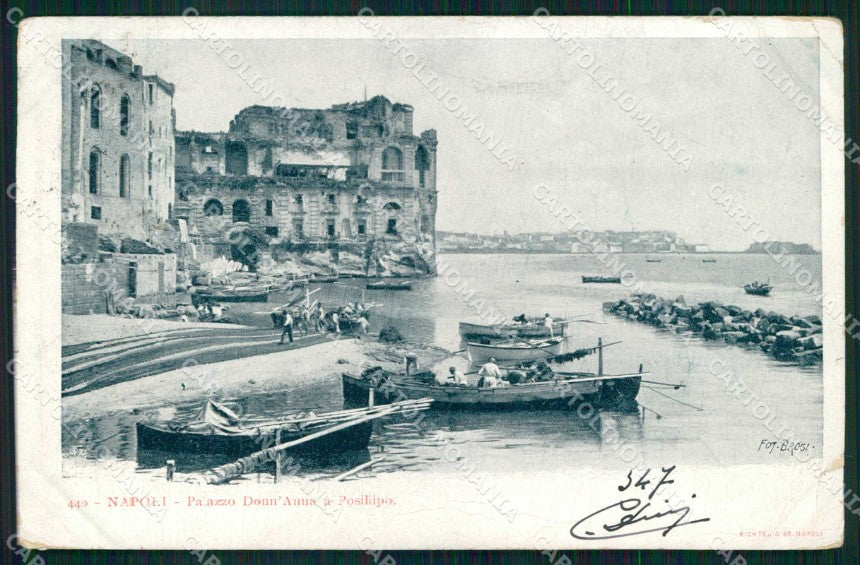 Napoli Città Palazzo Donn Anna Richter 440 Brogi PIEGHINE cartolina MX5267 – fronte
