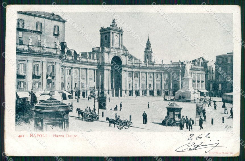 Napoli Città Piazza Dante Richter 421 cartolina MX5268 – fronte