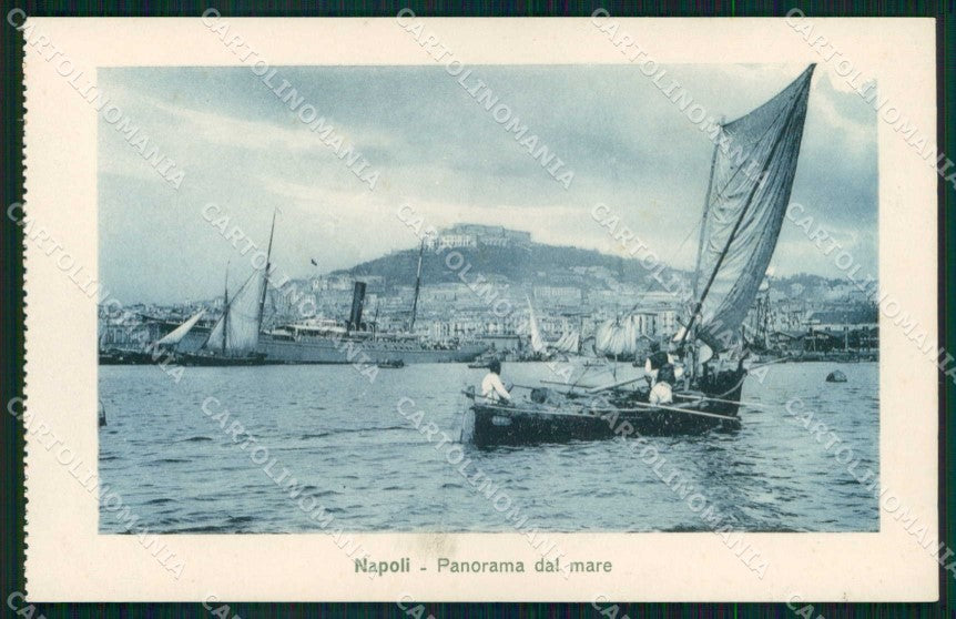 Napoli Città Veduta dal Mare Barche cartolina MX5270 – fronte