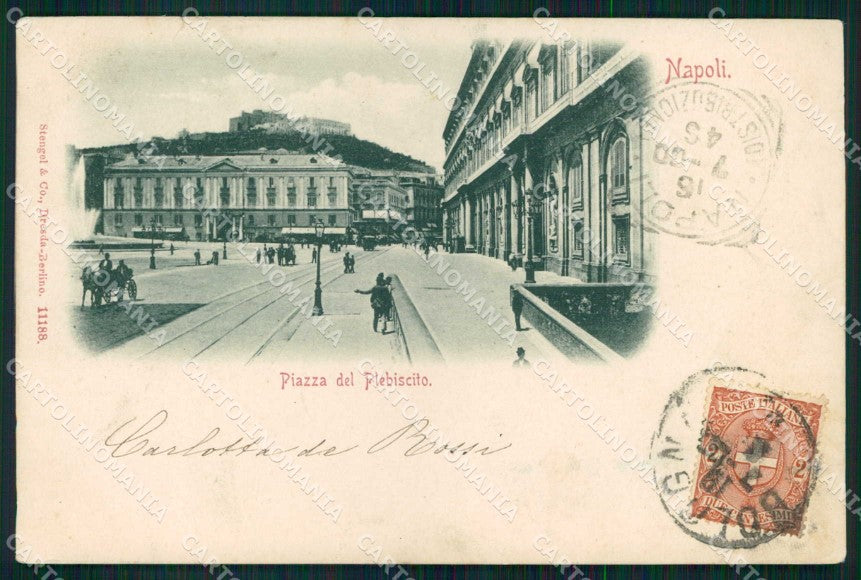 Napoli Città Piazza Plebiscito Stengel 11188 STRAPPINO cartolina MX5271 – fronte