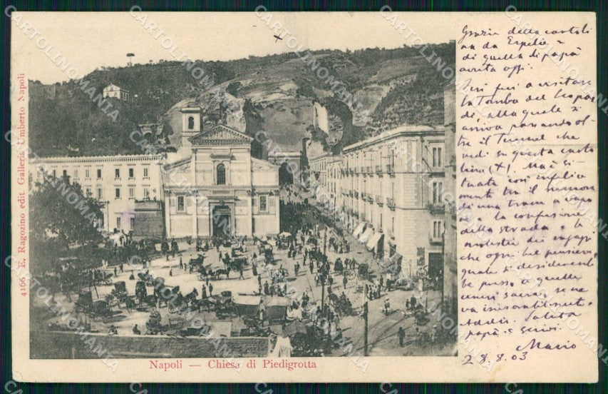 Napoli Città Chiesa Piedigrotta Ragozino 4166 cartolina MX5273 – fronte