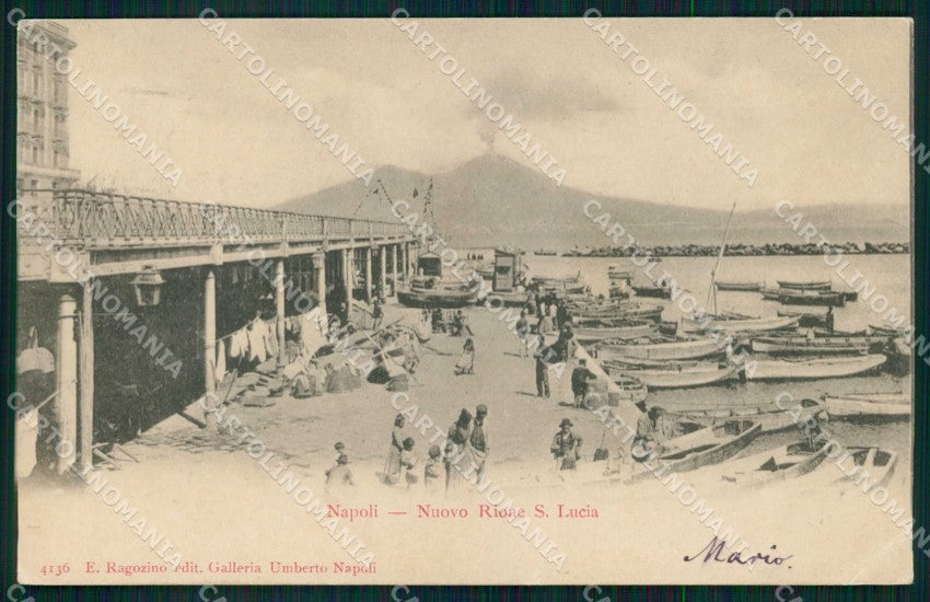 Napoli Città Nuovo Rione Santa Lucia Ragozino 4136 PIEGHINA cartolina MX5274 – fronte