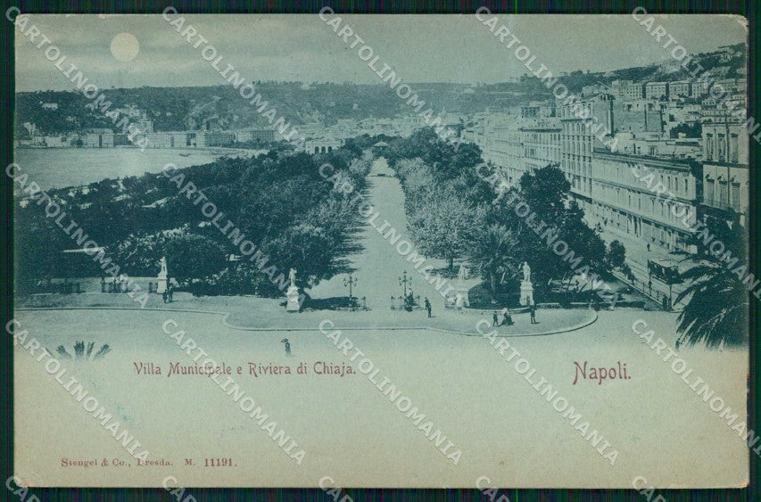 Napoli Città Riviera Chiaia Chiaro di Luna Stengel 11191 PIEGHE cartolina MX5275 – fronte