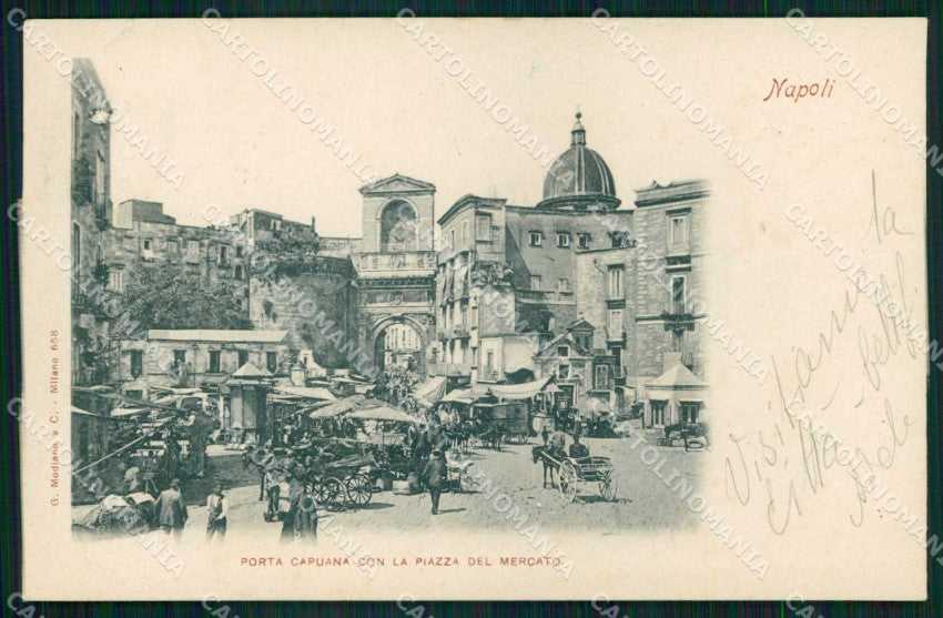 Napoli Città Porta Capuana Mercato Modiano 658 cartolina MX5289 – fronte