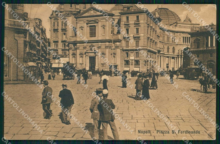 Napoli Città Piazza San Ferdinando Tram cartolina MX5302 – fronte