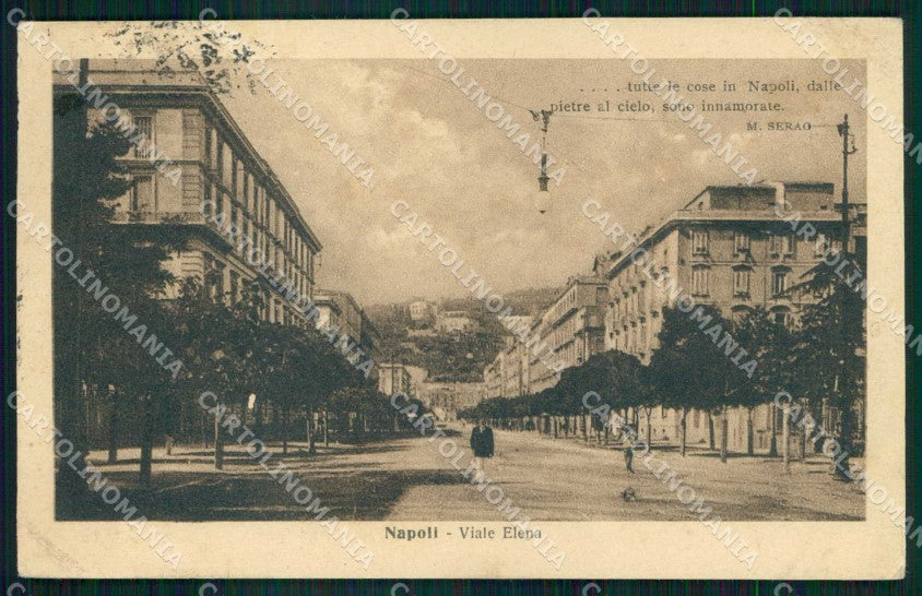 Napoli Città Viale Elena Riflessione Serao PIEGHINA cartolina MX5310 – fronte