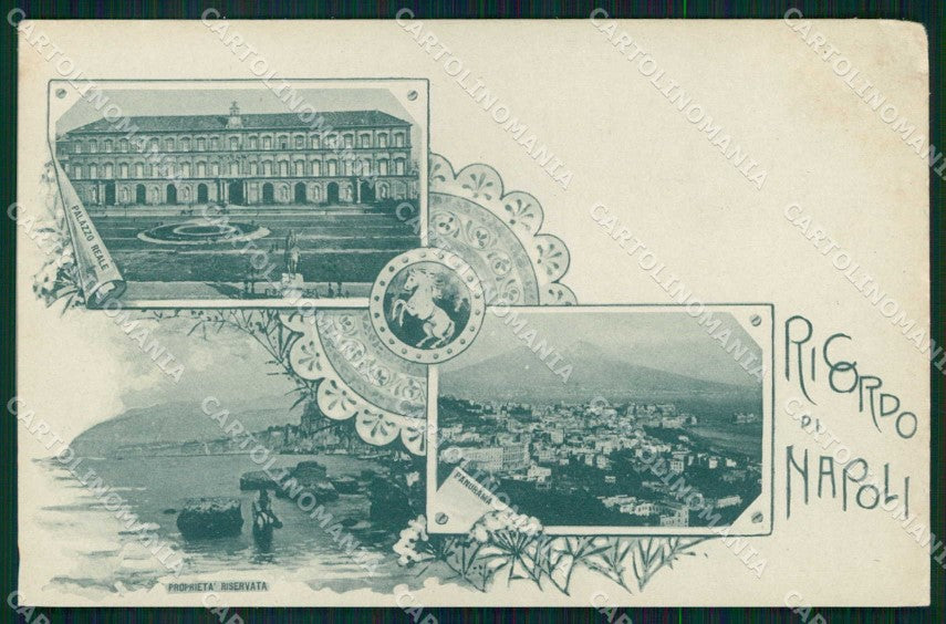 Napoli Città Ricordo di Palazzo Reale Vesuvio cartolina MX5322 – fronte