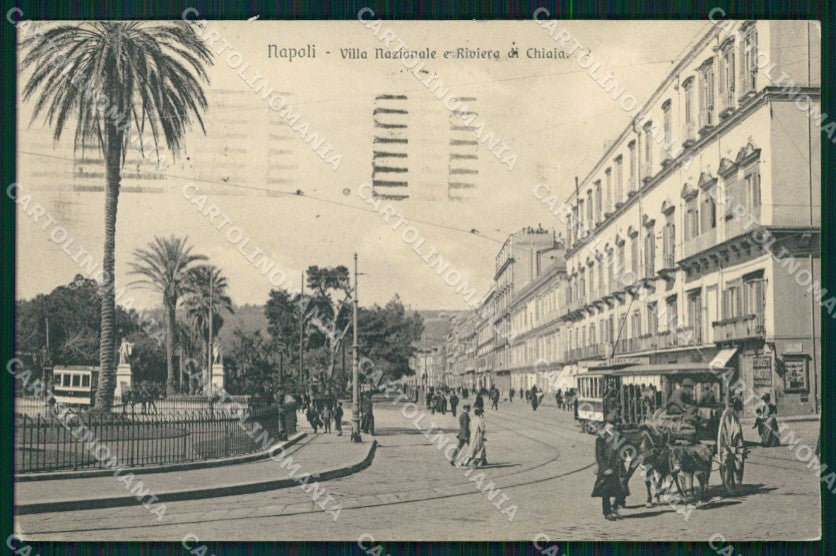 Napoli Città Riviera Chiaia Tram Villa Nazionale Brunner 8493 cartolina MX5323 – fronte