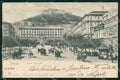 Napoli Città Piazza Municipio Castel Sant Elmo PIEGHINA cartolina MX5336 – fronte