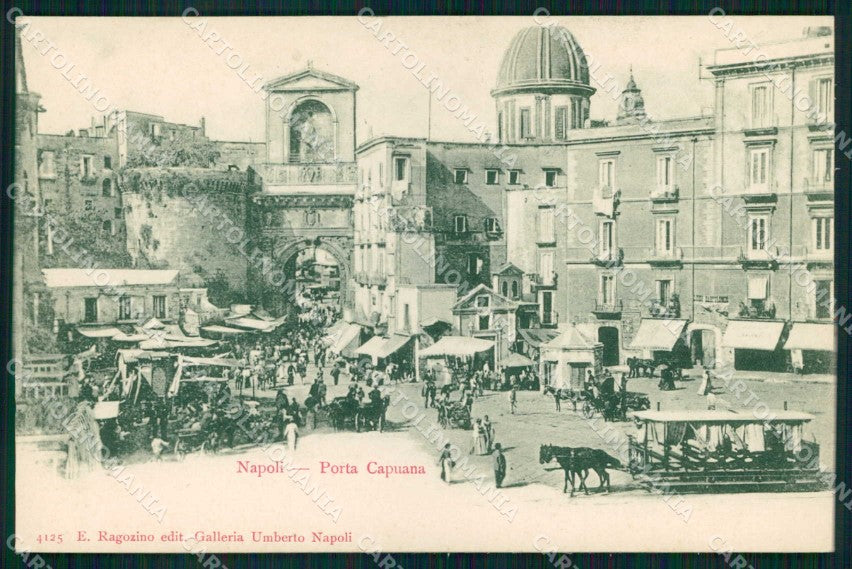 Napoli Città Porta Capuana Tramway Ragozino 4125 cartolina MX5340 – fronte