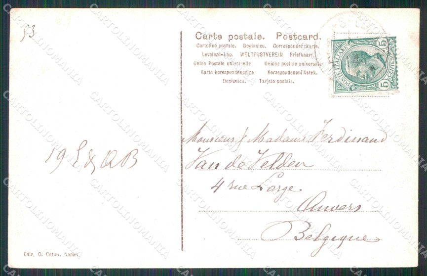 Napoli Città Piazza dei Martiri cartolina MX5343 – retro