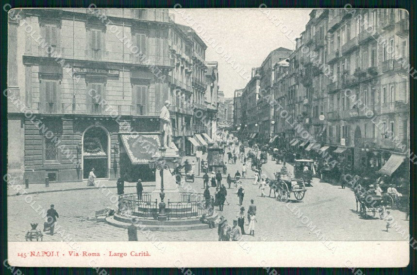 Napoli Città Via Roma Largo Carità cartolina MX5345 – fronte