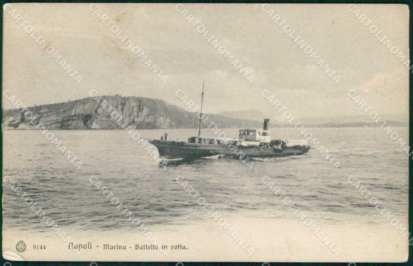 Napoli Città Marina Battello in Rotta Brunner 8144 cartolina MX5350 – fronte