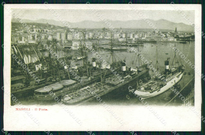 Napoli Città Porto con Barche cartolina MX5356 – fronte