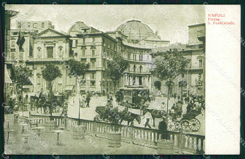 Napoli Città Piazza San Ferdinando Tram cartolina MX5357 – fronte