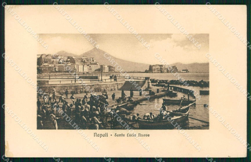 Napoli Città Santa Lucia Nuova Vesuvio Barche cartolina MX5361 – fronte