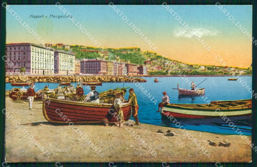 Napoli Città Mergellina Spiaggia Barche cartolina MX5402 – fronte