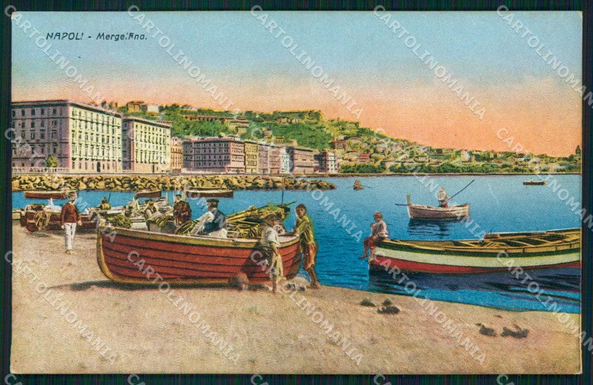 Napoli Città Mergellina Spiaggia Barche cartolina MX5424 – fronte