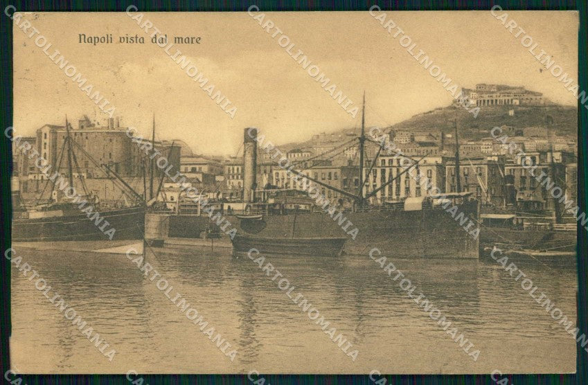 Napoli Città Veduta dal Mare Barche cartolina MX5430 – fronte