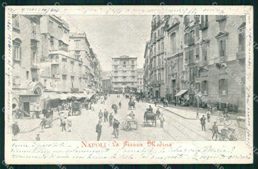Napoli Città Piazza Medina cartolina MX5433 – fronte