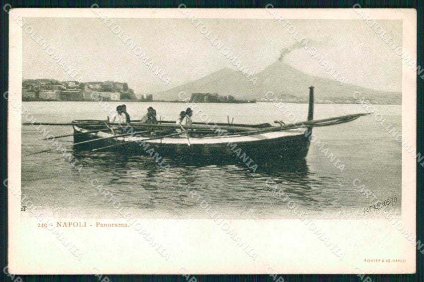 Napoli Città Mestieri Pescatori in Barca Richter 249 cartolina MX5435 – fronte