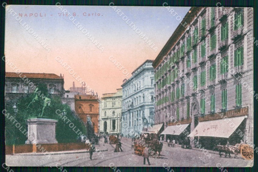 Napoli Città Via San Carlo Tramway cartolina MX5439 – fronte