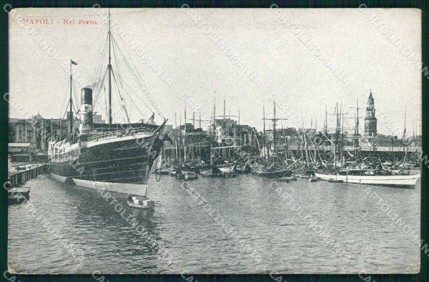 Napoli Città Porto con Barche cartolina MX5441 – fronte