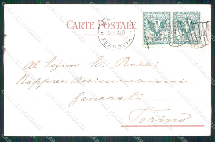 Napoli Città Hotel Santa Lucia Vesuvio Richter cartolina MX5455 – retro
