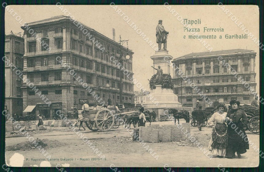 Napoli Città Monumento Garibaldi Ragozino 22075 115 ABRASA cartolina MX5457 – fronte