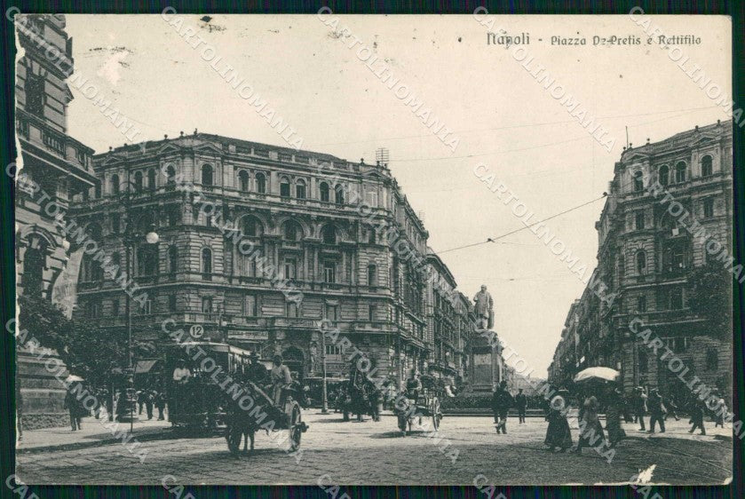Napoli Città Piazza Depretis Tram Brunner 20860 ABRASA cartolina MX5465 – fronte