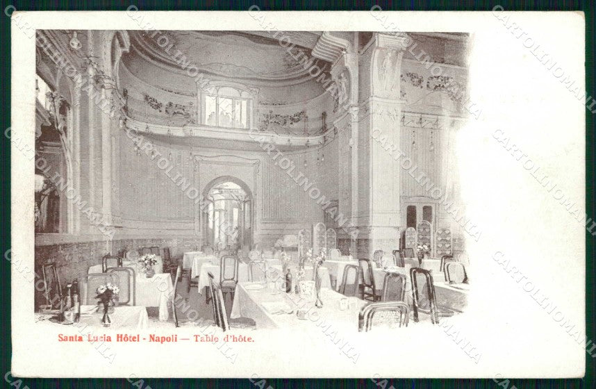 Napoli Città Santa Lucia Hotel Sala Pranzo Richter cartolina MX5468 – fronte