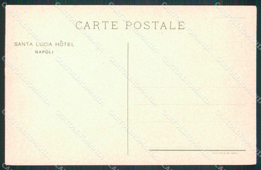 Napoli Città Santa Lucia Hotel Sala Pranzo Richter cartolina MX5468 – retro