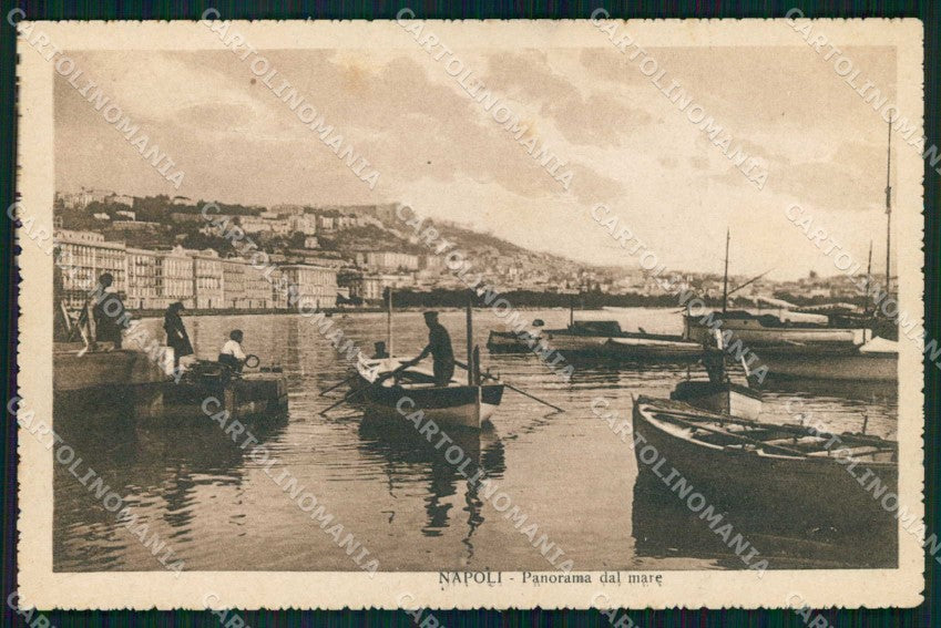 Napoli Città Veduta dal Mare Barche cartolina MX5483 – fronte