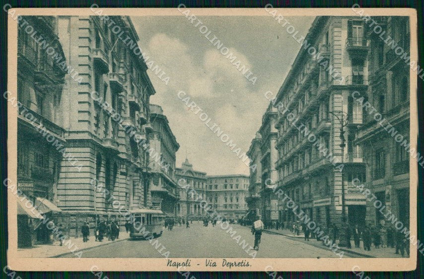 Napoli Città Piazza Depretis Tram cartolina MX5492 – fronte