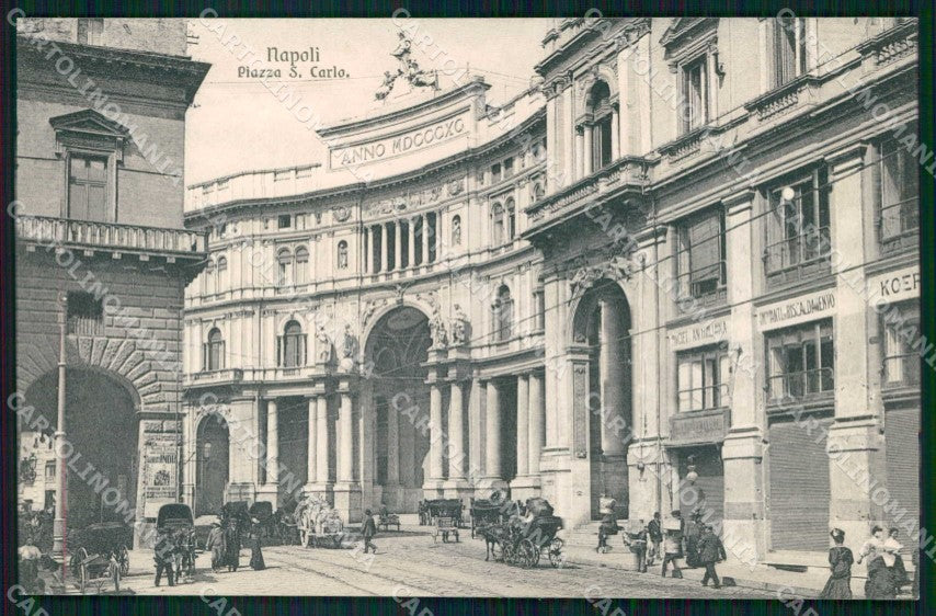 Napoli Città Piazza San Carlo Brunner 8488 cartolina MX5503 – fronte
