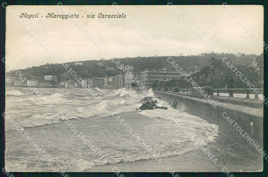 Napoli Città Via Caracciolo Mareggiata cartolina MX5508 – fronte