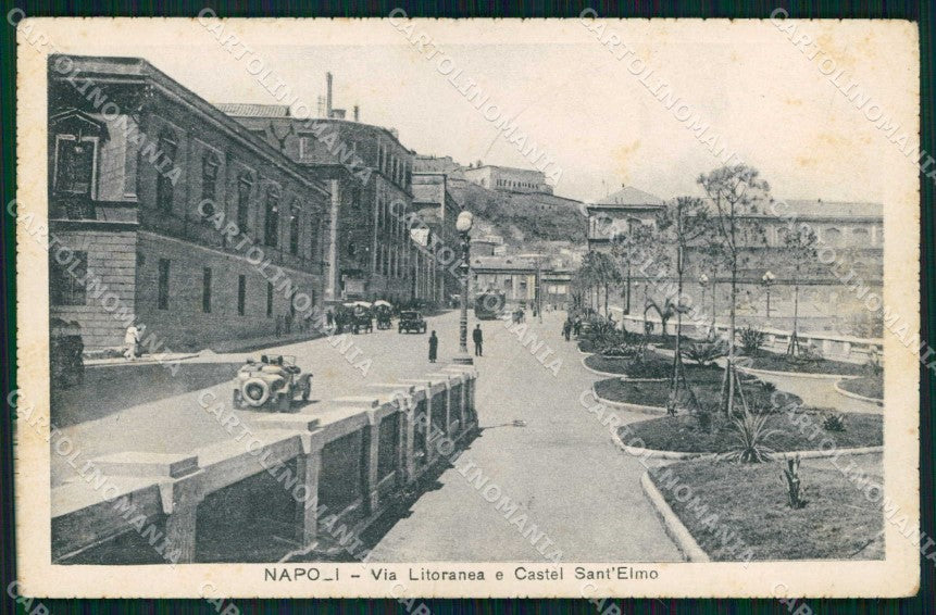 Napoli Città Via Litoranea Tram Castel Sant Elmo cartolina MX5518 – fronte