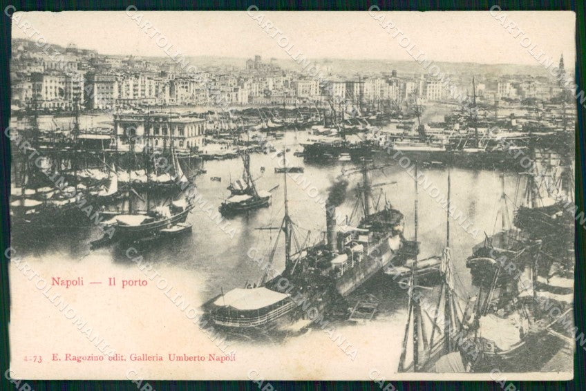 Napoli Città Porto con Barche Ragozino 4173 cartolina MX5525 – fronte